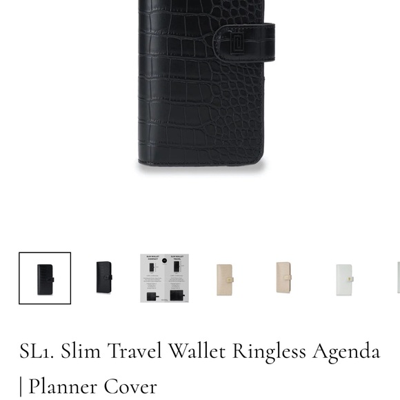 Black Croco NOTIQ SL1. Slim Travel Wallet Ringless Agenda | Planner Cover - Picture 1 of 4